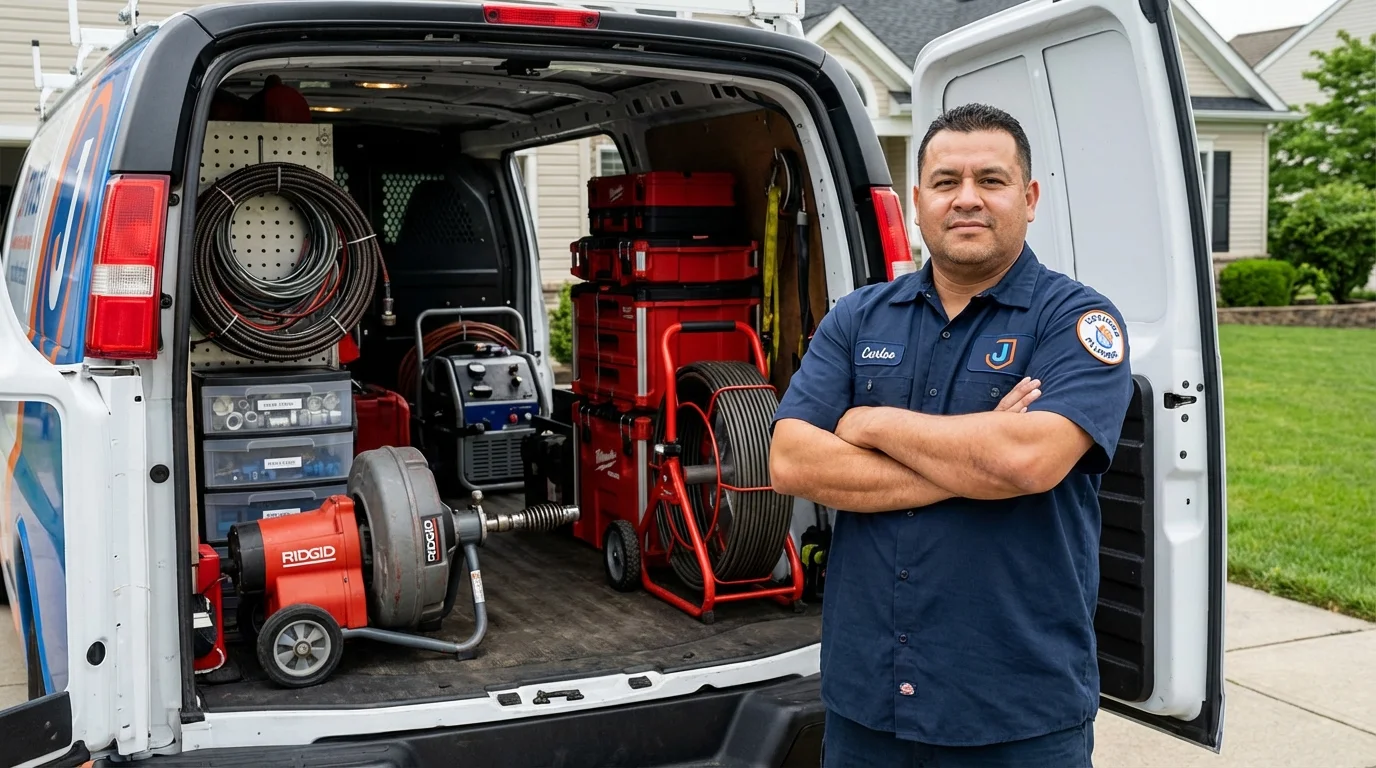 Professional drain cleaning equipment and Johns Plumbing LLC plumber in New Port Richey