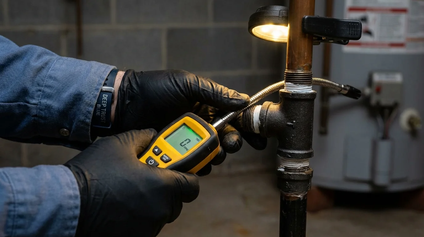 Gas leak detection with electronic sniffer by Johns Plumbing LLC in New Port Richey