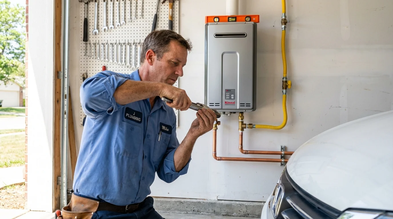 Tankless water heater installation by a Johns Plumbing LLC plumber in New Port Richey